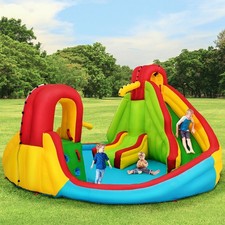 Kids Inflatable Water Slide Bounce House Climbing Wall Splash Garden Pool No Blo