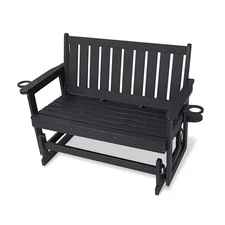 Poly Lumber Patio Glider, HIPS Material Weather-Resistant Swing Bench