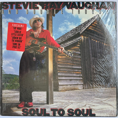 STEVIE RAY VAUGHAN ''SOUL TO SOUL 1985 EPIC RECORDS VINYL LP 1st PRESS SHRINK VG+