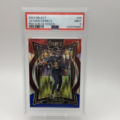 2024 Select Jayden Daniels Concourse RC Red and Blue Prizm Shock #26 PSA 9