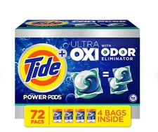 Tide Power PODS Ultra OXI Laundry Detergent Pacs 72 ct Stain Remover