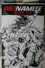 DIE!NAMITE BLOOD RED #1 -ROBSON BLIND BAG LINE ART VARIANT.ALSO RED BLANK COVER.