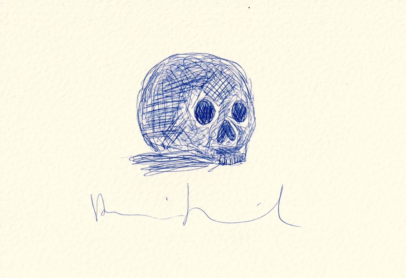 Damien Hirst Totenkopf Zeichnung Signiert