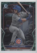 2023 Bowman Draft Chrome Aqua Lunar Crater Refractor /125 Michael Carico 11if
