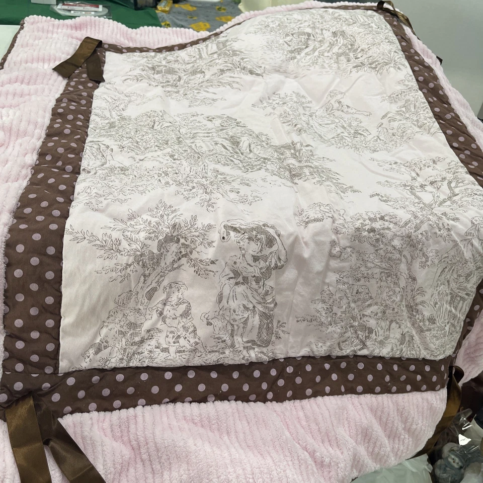 Sweet Jojo Designs Rosa Marrón Inodoro 2 Piezas Cuna Edredón Y Cama Zócalo Boho Foto 3 de 4