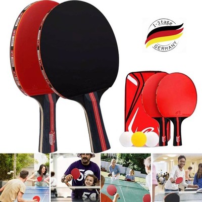 NEU Professional Tischtennisschläger 2-Spieler-Set Mit Ping-Pong-Schlägertas