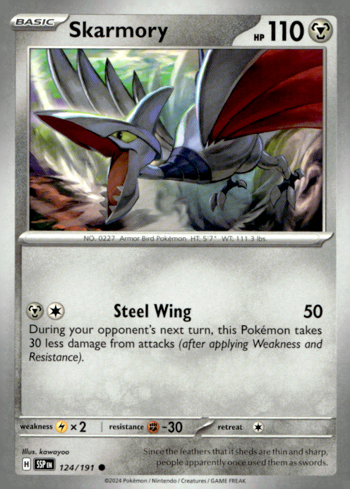 Skarmory Common SV08: Surging Sparks 124/191 NM