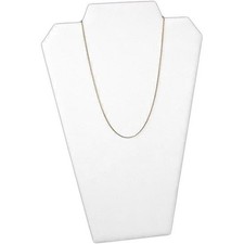 White Faux Leather Necklace Pendant Easel Pad Jewelry Display 8 1/4" x 12 1/2"