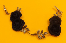 Gold Black Wedding Headband Flower-Leaf Bridal Headpieces Bride Hair Accessories
