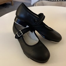 Capezio Little Girl's Child Tap Shoe Size 13 1/2M Black Leather