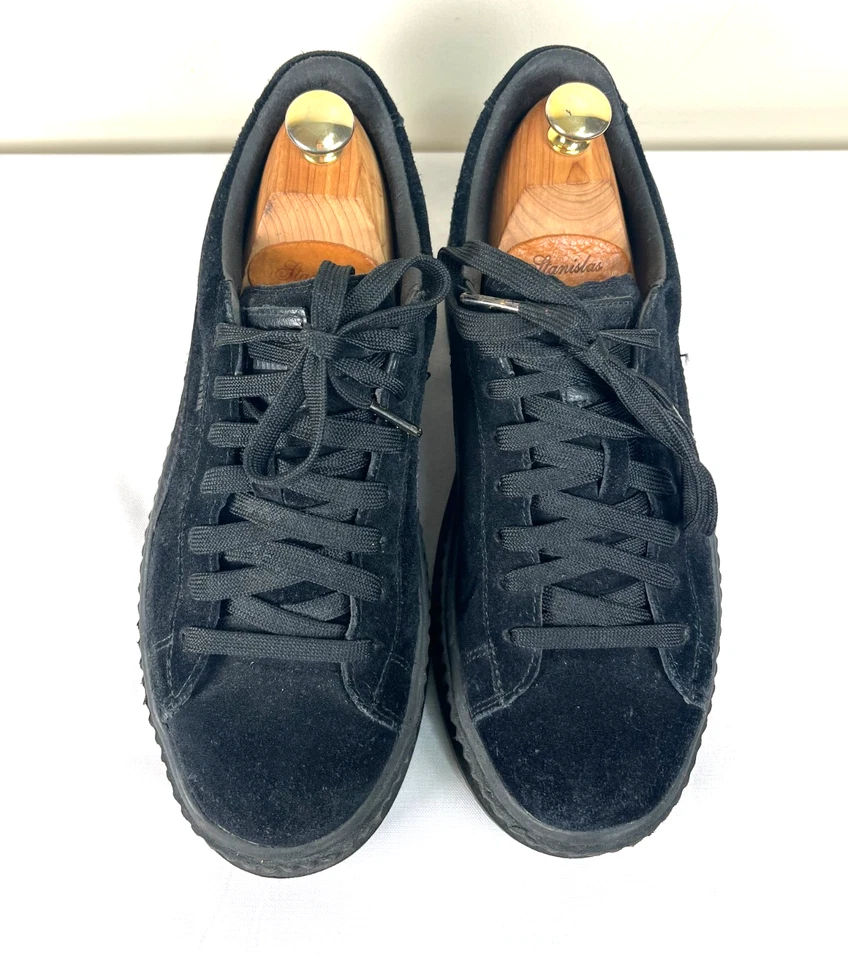 Sz 10- PUMA Fenty By Rihanna x Cleated Creeper All Black SUEDE Platforms Shoes - Image 2 of 4