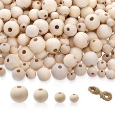 Foraineam 1200 Pieces Round Wood Beads Set Natural Wooden Small, 