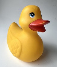 Vintage Yellow Rubber Duck Shelcore 1984 Rubber Ducky Bath Plastic Toy Duck
