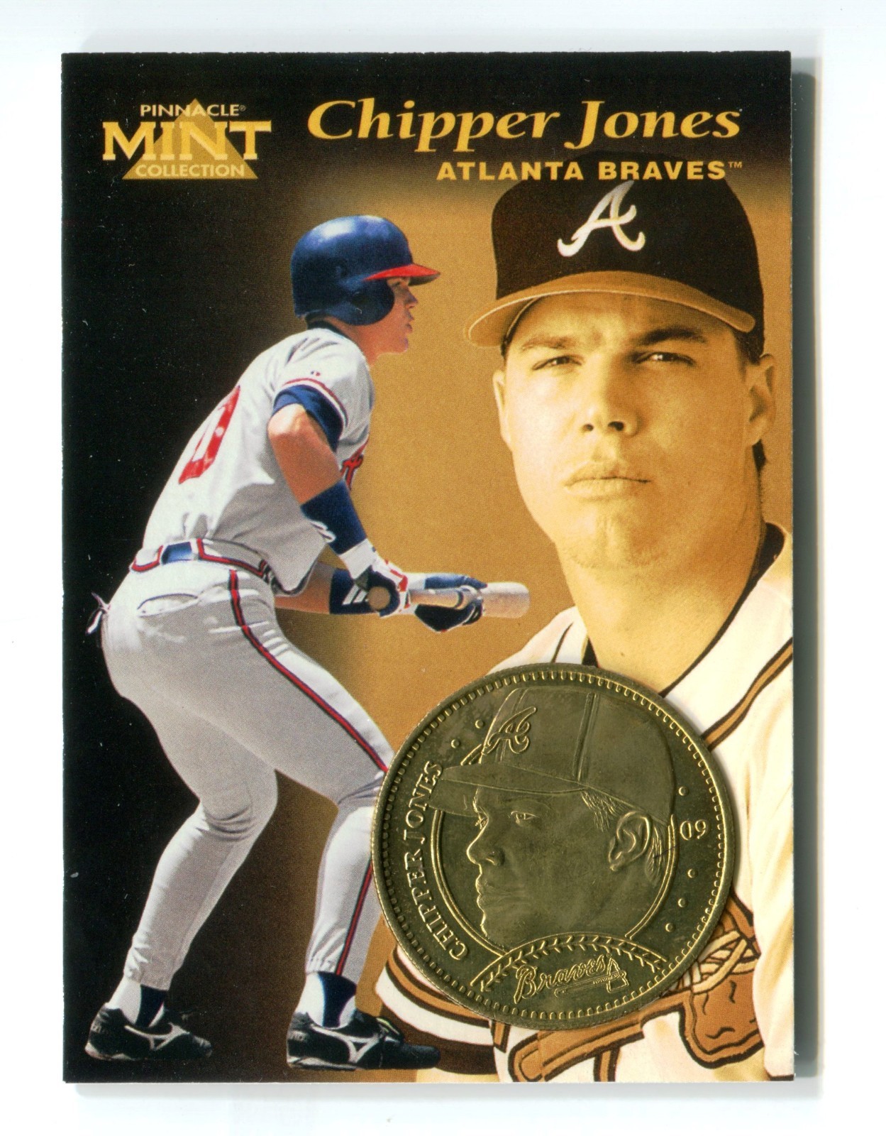 1997 Pinnacle Mint Collection #9 with Coin Chipper Jones Atlanta Braves