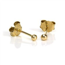 Tiny 9ct Yellow Gold 2mm Ball Stud Earrings Studs Adults & Kids Children Childs