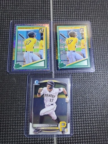 Konnor Griffin Bowman And Prospect Lot. Donruss Optic Color Match. 3 Cards