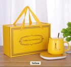 <!--F#f_0-->Yellow Electric Coffee Cup Warmer & Mug Tea Set Lid And Spoon Portable USA Stock<!--F/-->