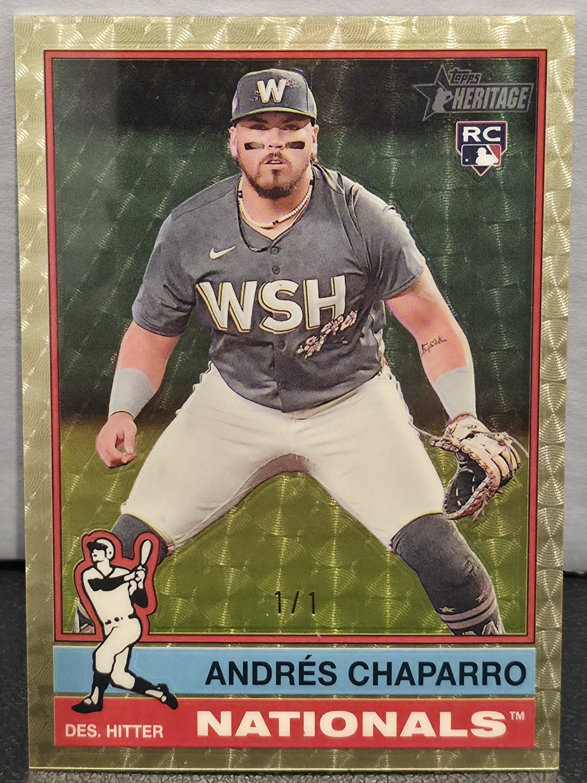 2025 Topps Heritage Andres Chaparro Superfractor 1 of 1 RC #418 Beauty-Read