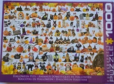 NEW Eurographics Halloween Pets 1000pc Jigsaw Puzzle Dogs Cats