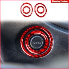 For Acura Integra 1994-2001 Red Carbon Fiber Ignition Switch Set Trim 4X