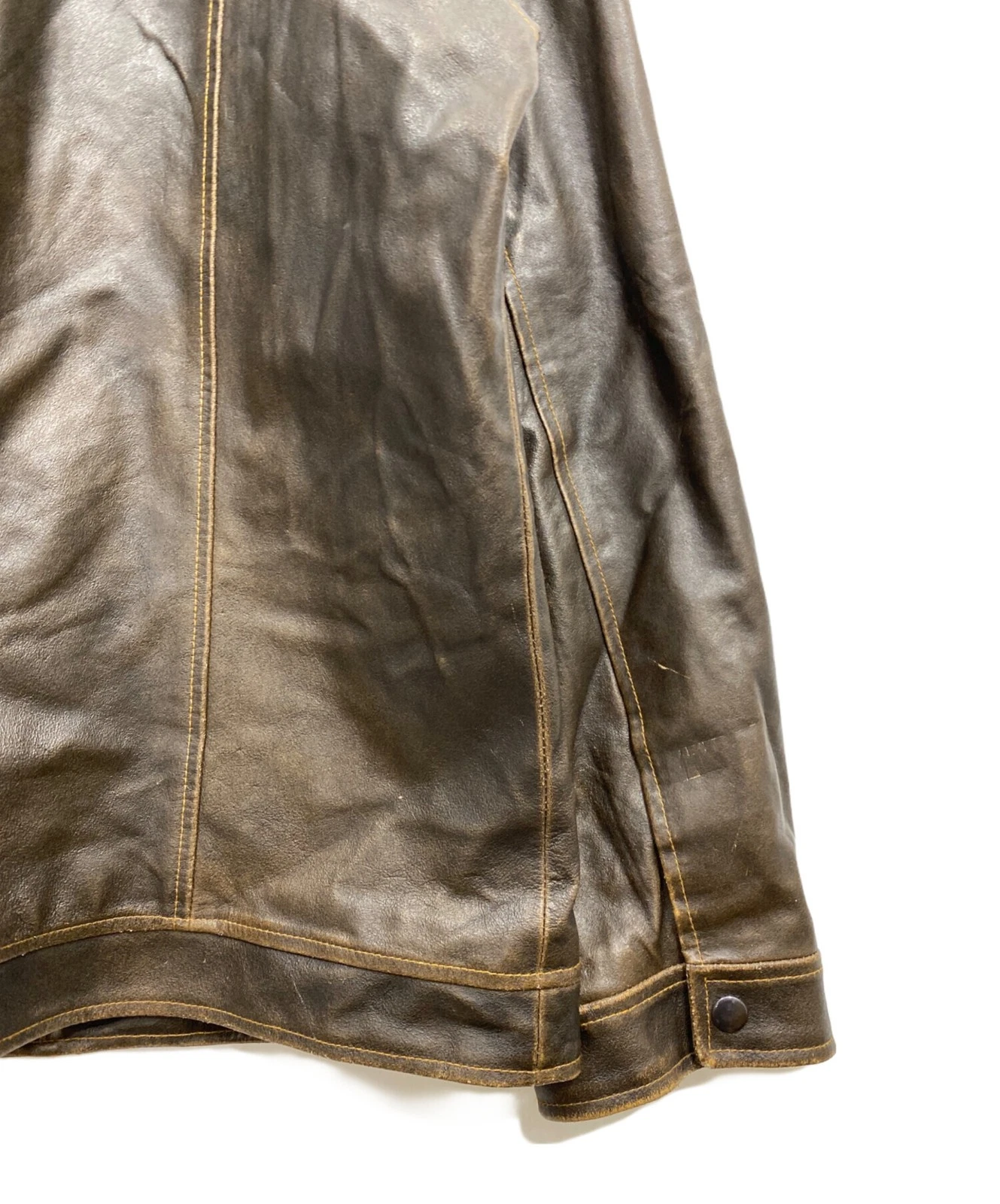 GAP Old Leather Jacket Men's Size XXL Brown image 9