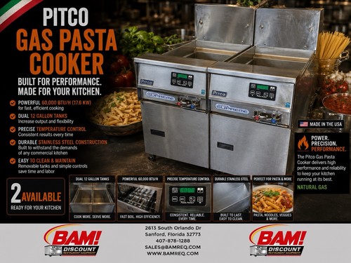 Pitco SSPG14 12 Gal Solstice Supreme Gas Pasta Cooker 60,000 BTU Tested 2 Avail