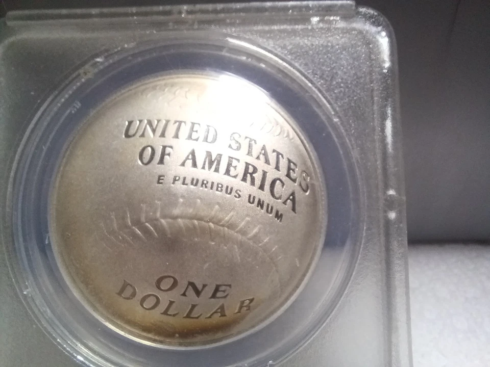 2014-P Baseball Hall of Fame Silver Dollar.  ANACS PR69DCAM. Video SL0198. - Image 4 of 4