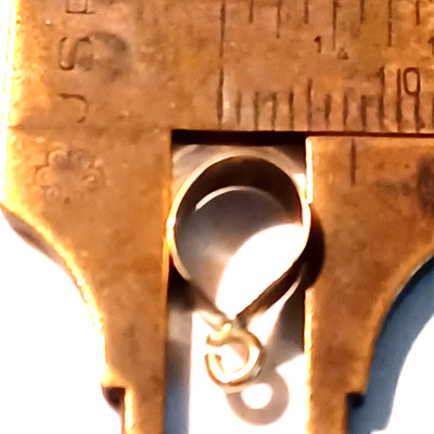 Sonderanfertigung 14K Gelbgold Anhänger Kaution mit offenem Ring ID = 7mm x 8mm + 3mm JR