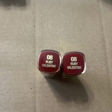 2 Pack Milani Color Statement Lipstick 08 Ruby Valentine 0.14 oz Ret Sticker