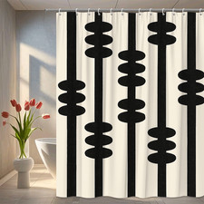 Modern Black and White Shower Curtain for Bathroom Decor