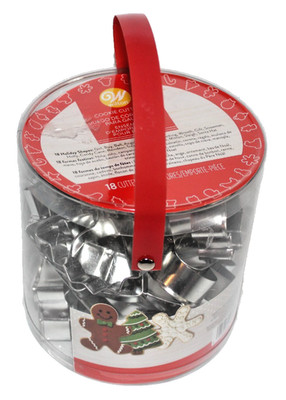 Wilton 18 Piece Metal Christmas Holiday Cookie cutter set 18 different shapes