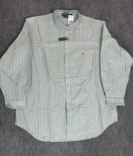 Ralph Lauren Yarmouth 100 Cotton Oxford Blue Striped Size 18-34/35 NWT