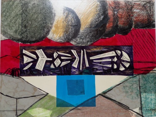 Hans Graeder 1919-98, Kunsthalle Mannheim, unique, strong collage/mixed media!