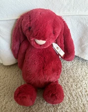 NWT Jellycat Original Bashful Luxe Bunny Scarlett Red Medium ~Authentic