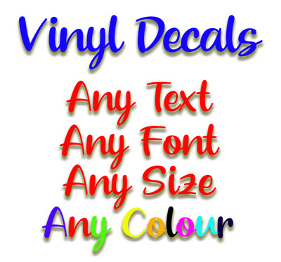 PERSONALISIERTER AUFKLEBER VINYL STICKER TEXT JEDE SCHRIFTART JEDE FARBE INDIVIDUELLER AUFKLEBER DECAL