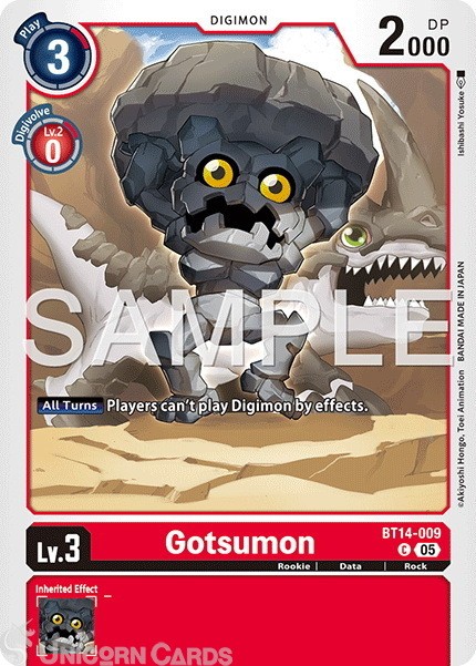 BT14-009 Gotsumon : Common Foil : AD01: Advanced Booster Digimon Generation