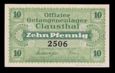 i-010496 Germany 10 Pfennig 1917. POW Camp Clausthal UNC