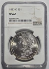 1883-O MORGAN SILVER DOLLAR S$1 NGC MS 65 Certified Coin