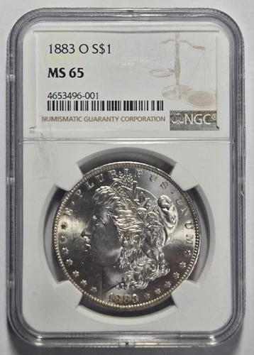1883-O MORGAN SILVER DOLLAR S$1 NGC MS 65 Certified Coin