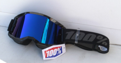 100% Crossbrille Strata 2 Blau verspiegelt Anti-Fog Crossbrille Enduro