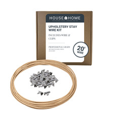House2Home 20ft Upholstery Stay Wire 16 Gauge 40 Clips Spring Stabilizing Kit