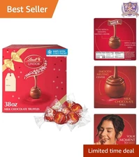 90 Count LINDOR Milk Chocolate Truffles - Perfect Gift Box for Celebrations