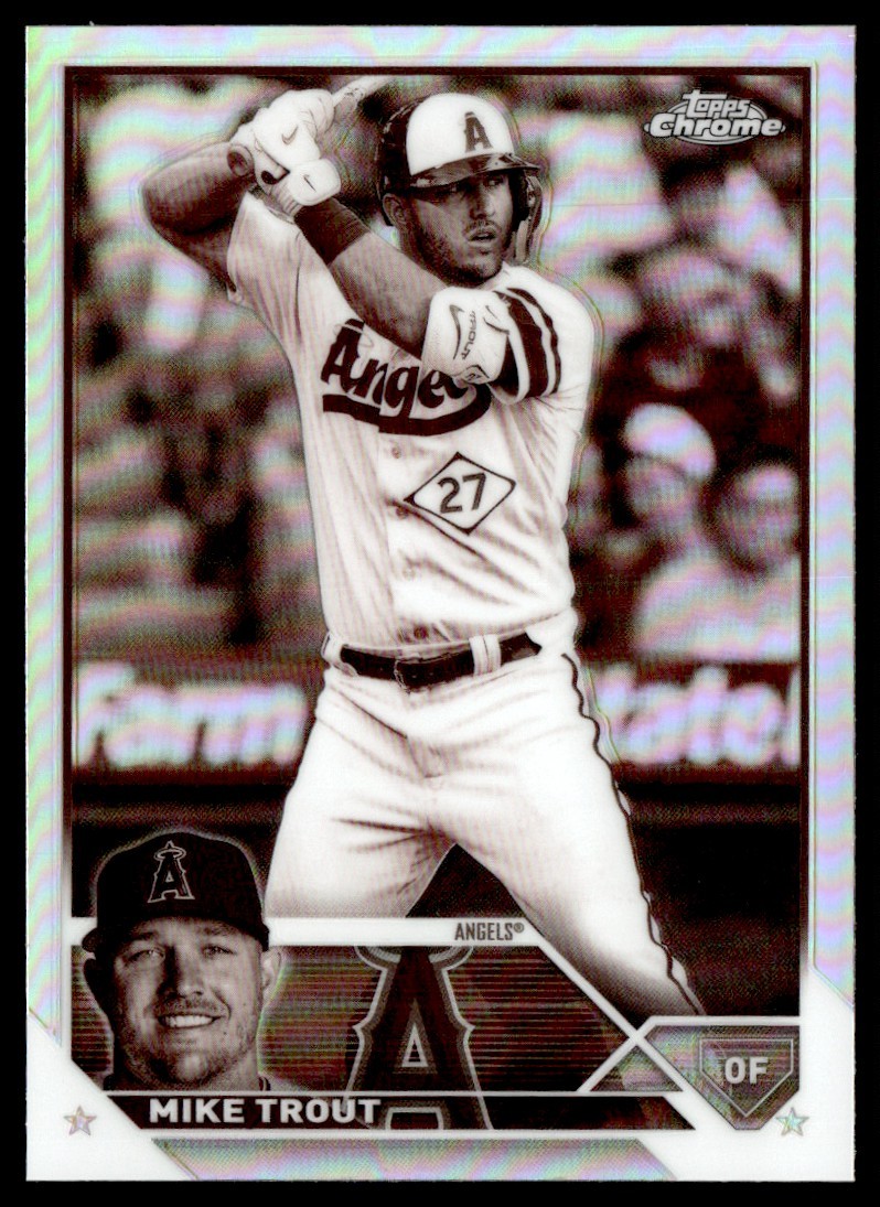 MIKE TROUT 2023 TOPPS CHROME SEPIA REFRACTOR LOS ANGELES ANGELS #27