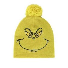 NIP Adorable Green Dr Seuss The Grinch Knit Pom Hat Beanie 