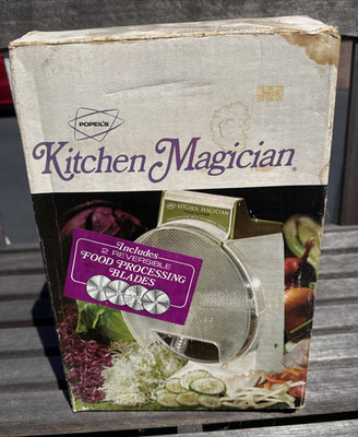 Vtg 1970 Popeil's Kitchen Magician Food Cutter Slicer Shredder w/Original Box