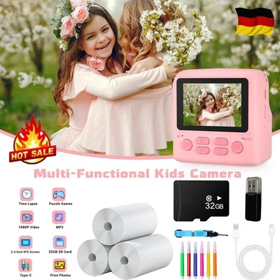 MARKENLOS Macchina fotografica istantanea bambini, fotocamera digitale fotocamera per bambini macchina fotografica 2,4 pollici fotocamera HD