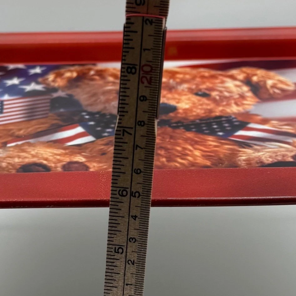 Vintage Americana Teddy Bear Metal Folding Lap Tray Bed Tray Patriotic Decor - Image 4 of 4