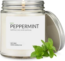 Peppermint Candle - Soy Wax Scented Candles - Scented Candles for Home (7oz.)