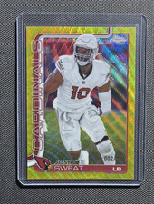 2025 Topps Chrome Josh Sweat # 10 Yellow Wave Refractor /275 Cardinals