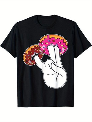 'Dirty Donut' T-Shirt - Funny Adult Humor,, Round Neck, Machine Washable